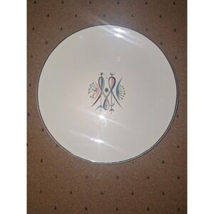 Paden Preview Bone Ash Glaze Mid Century Modern 7 Inch Plate Atomic Calligraphy